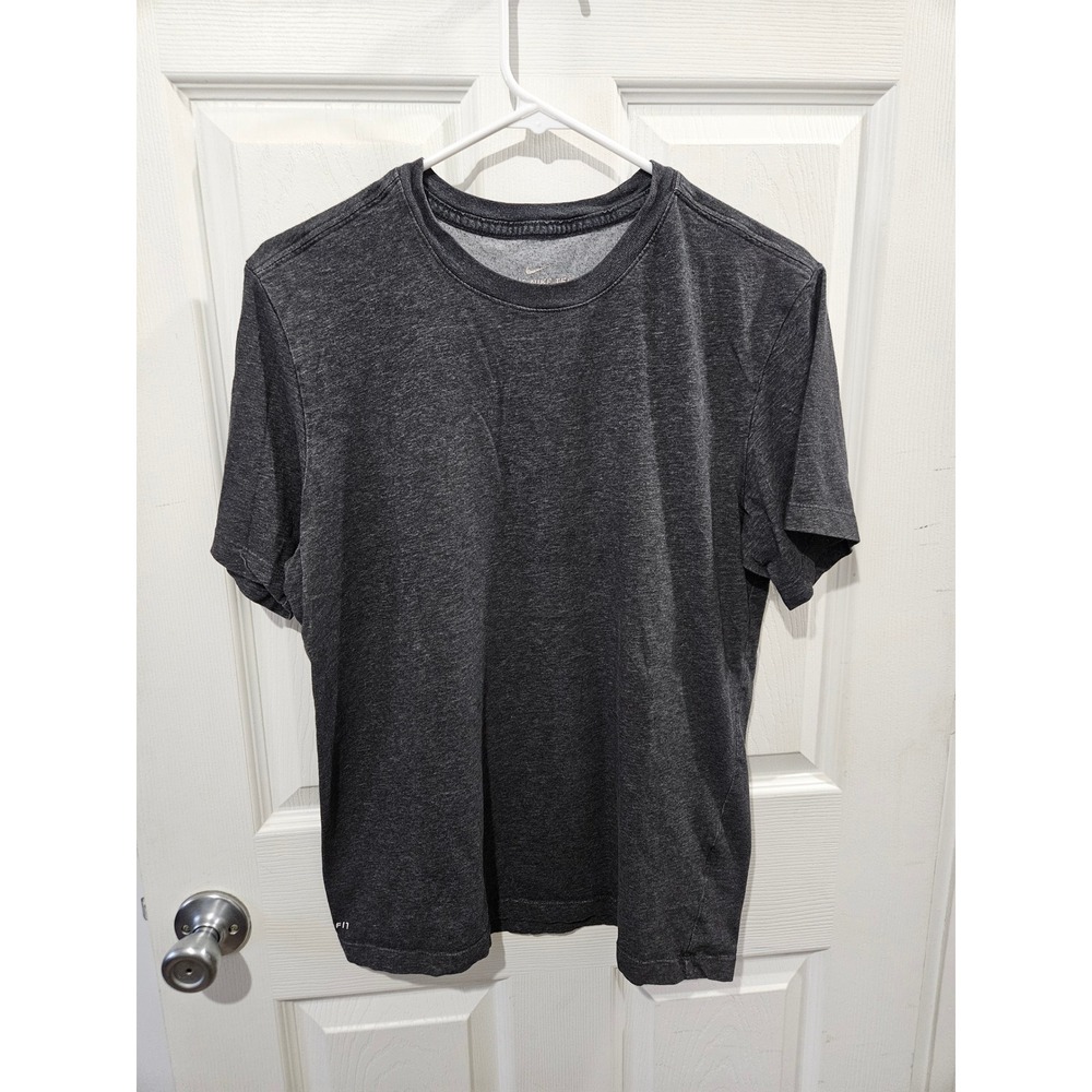 Nike Dri FIT Mens Charcoal Gray Heather Short Sleeve Athletic Tee M